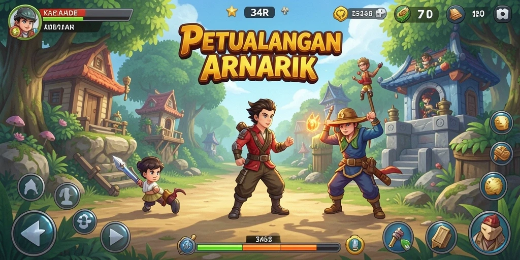 Tampilan seru dari gameplay 34R yang memikat.