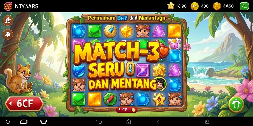 Tangkapan layar gameplay 6CF yang menarik dan penuh warna.