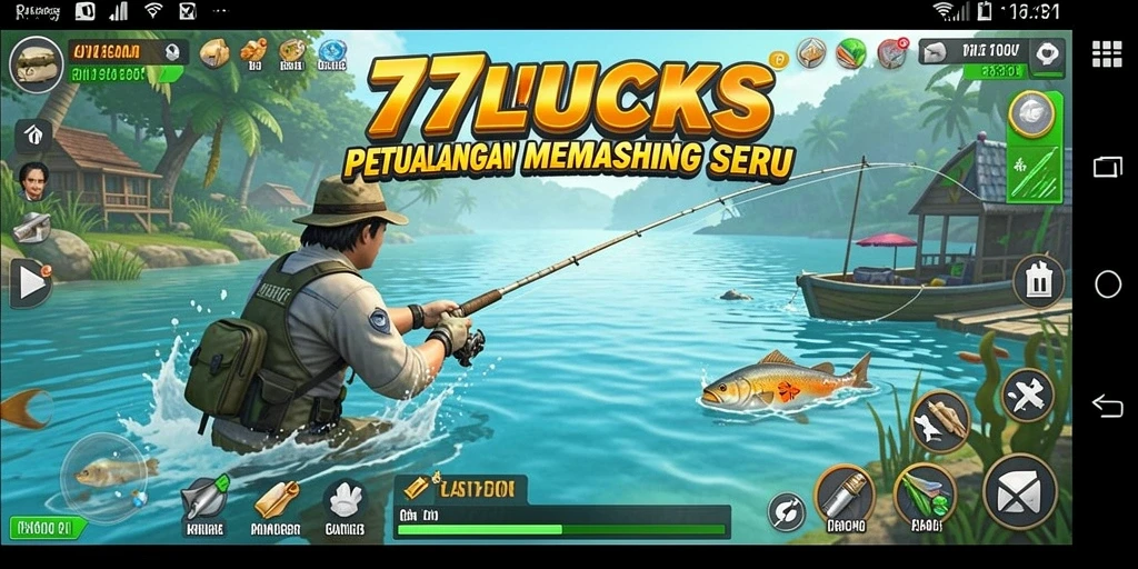 Mengasah keterampilan memancing di layar yang realistis.