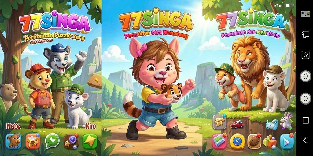 Tangkapan layar gameplay 77SINGA menampilkan tantangan puzzle yang menarik.