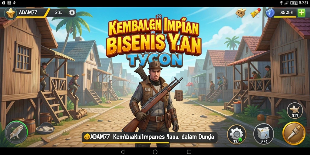 Tampilan gameplay <strong>ADAM77</strong> yang menarik dan penuh strategi bisnis.