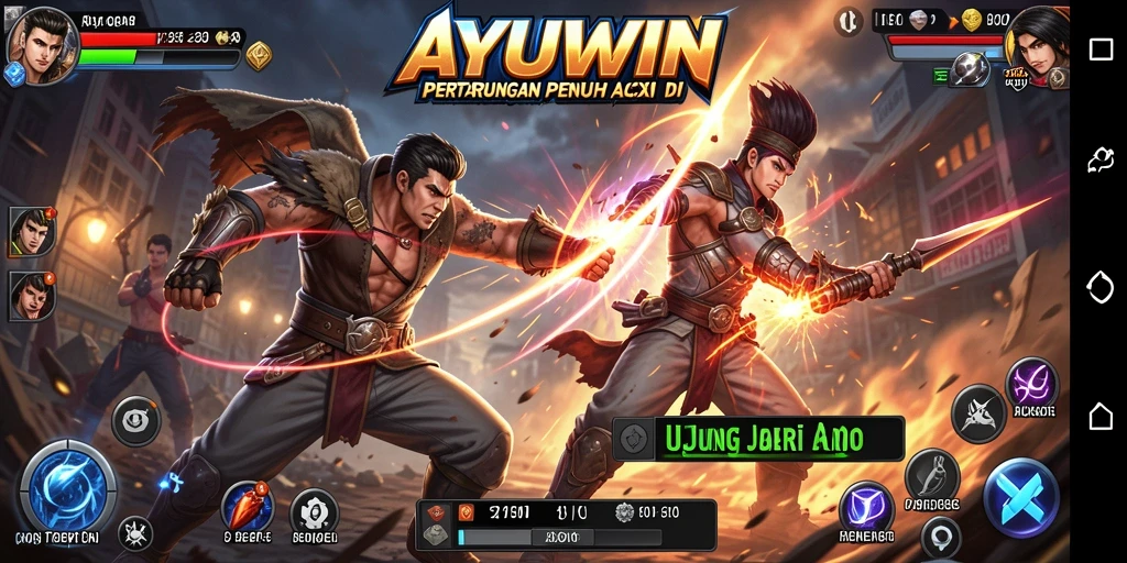 Tampilkan aksi pertarungan seru dengan karakter unik dalam AYUWIN.