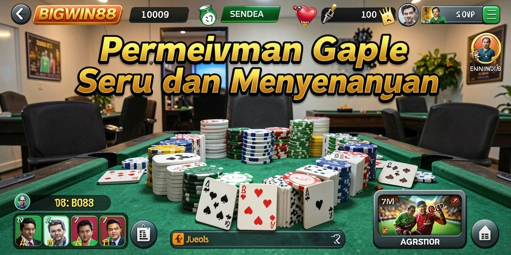 Gameplay seru Gaple di BIGWIN88 dengan teman-teman.