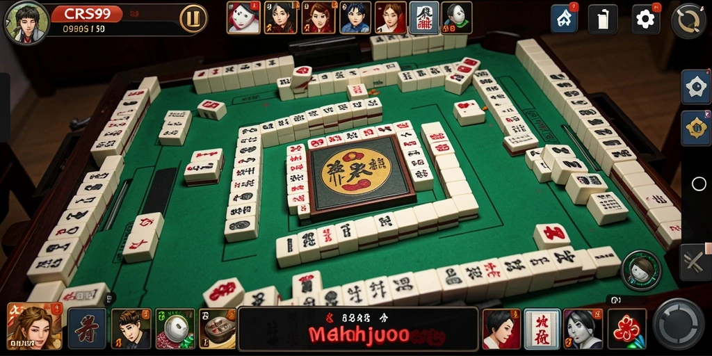 Screenshot gameplay menarik dari CRS99 yang menunjukkan aksi Mahjong yang menantang.