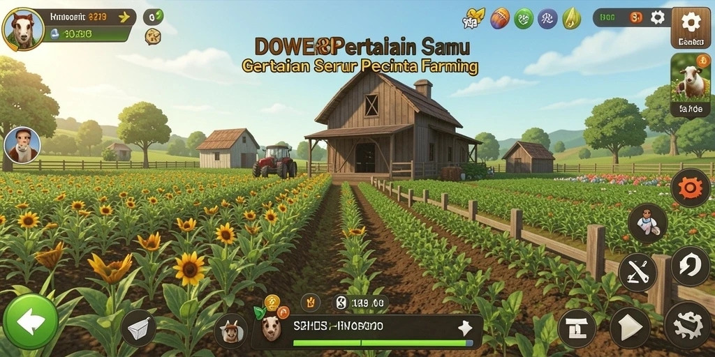 Screenshot gameplay DOWER88 menampilkan keseruan bertani yang interaktif.