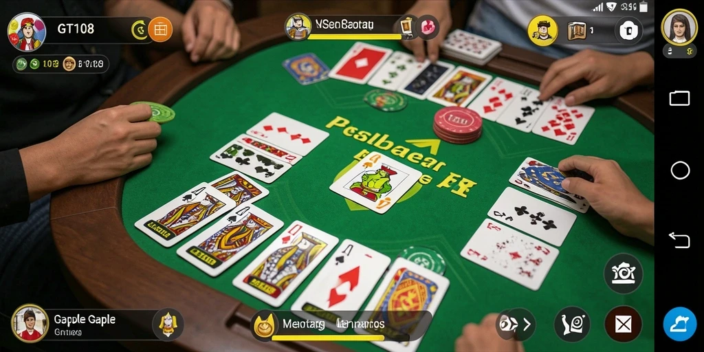 Tangkapan layar GT108 menampilkan gameplay menarik dari permainan Gaple.