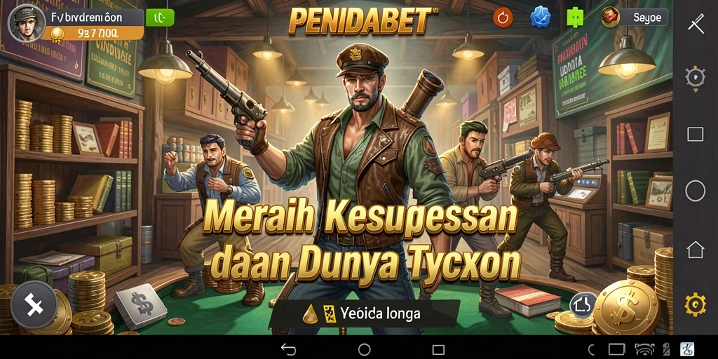 Gambaran gameplay PENIDABET dalam mengelola bisnis Tycoon.