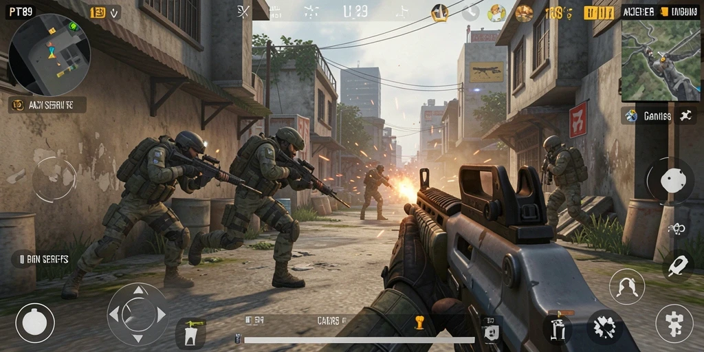 Screenshot gameplay PT89 menampilkan aksi tembak-tembakan yang mendebarkan.