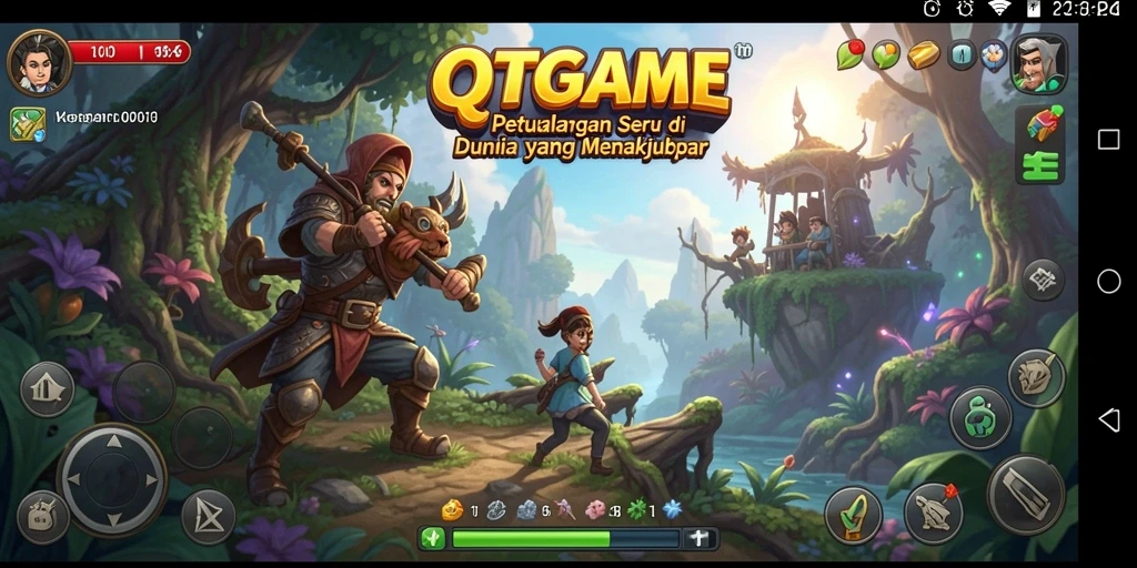 Tampilan gameplay QTGAME yang memukau dan petualangan yang seru.