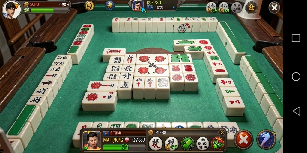 Screenshot RR789 menampilkan gameplay Mahjong yang menarik dan menantang.