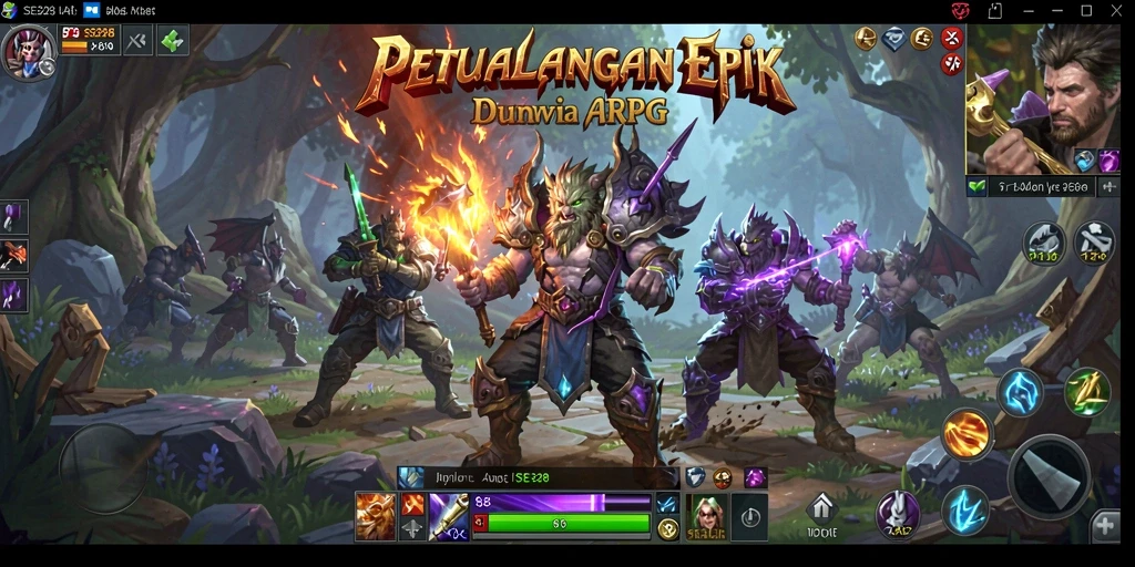 Screenshot gameplay SE328 menampilkan pertarungan epik di dunia ARPG yang penuh aksi.