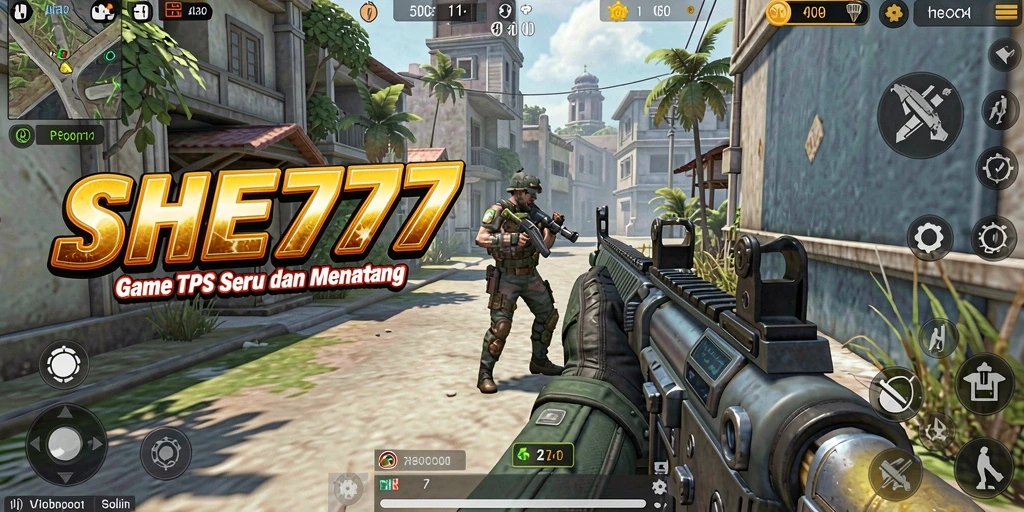 Screenshot gameplay SHE777 yang menampilkan aksi seru TPS.