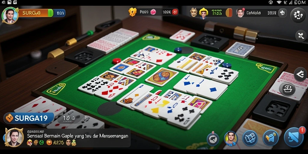 Tampilan gameplay menarik di SURGA19 dengan suasana Gaple yang menyenangkan.