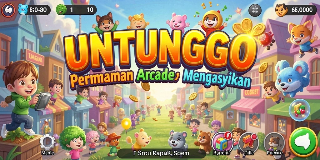 Tampilan gameplay UNTUNGGO yang menarik dan penuh warna.